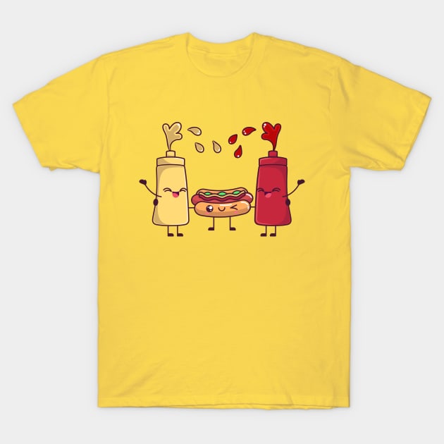 Sausage Hotdog friends T-Shirt by omarelatawy